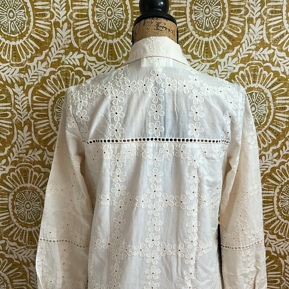 NWT Tuckernuck Pomander Place Ivory Eyelet Griffin Shirt Midi Dress Sz XS - Picture 7 of 14